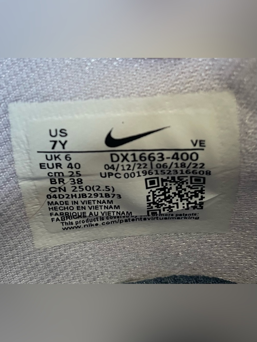 Nike Dunk Low Copper Swoosh 7Y (GS) Womens 8.5 Purple Pastel Coquette DX1663-400 - Picture 2 of 16